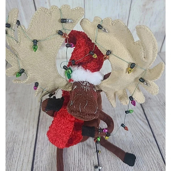 Annalee Dolls Felt Cozy Christmas Moose Reindeer Brown Red 8" 2012 New - Picture 2 of 10